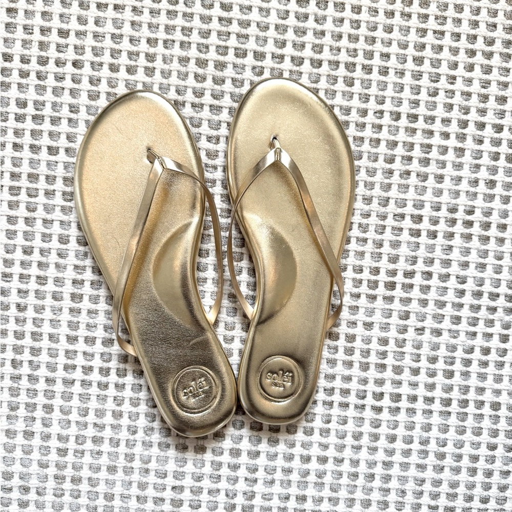 Solei Sea Indie Sandal in Metallic Gold Flip Flop 9